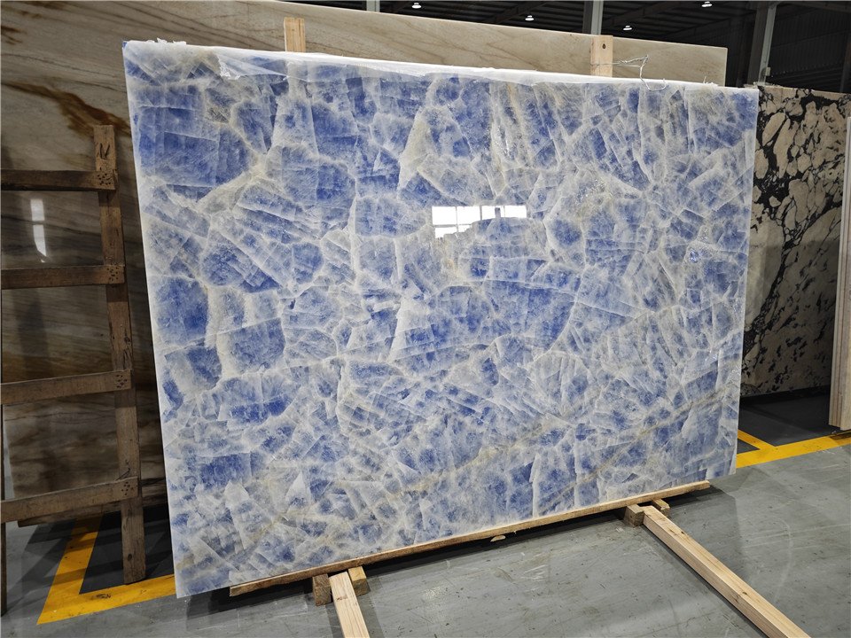 unoa 【Marble stone】No sleeve design White & Blue Onyx Stone | Haifa Limestone, FL